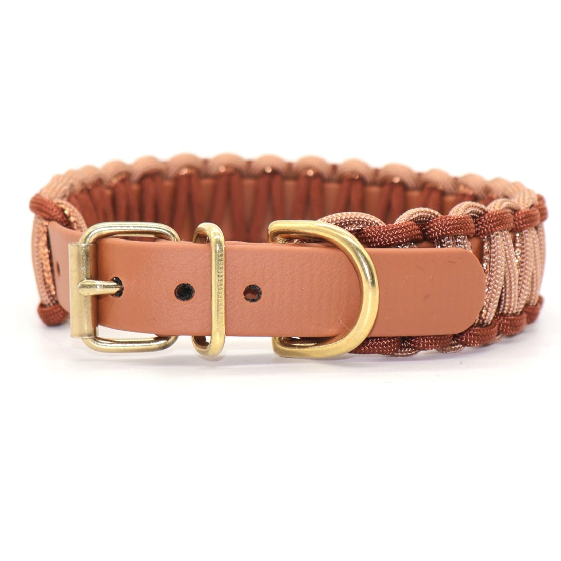 Collar Biothane &amp; Paracord *Bronze &amp; Rust &amp; Copper Glitter*