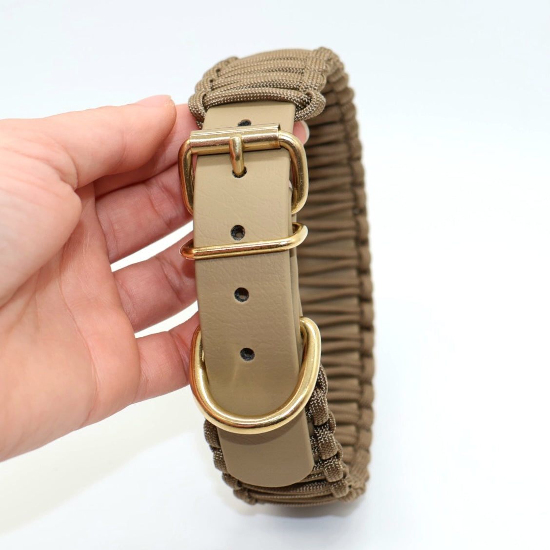Collar Biothane &amp; Paracord *Beige/Khaki*