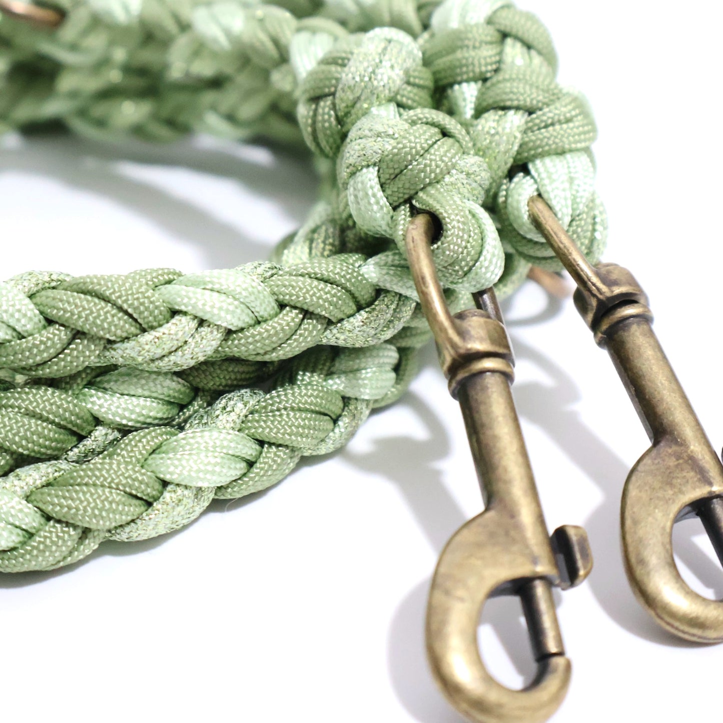 Handgeflochtene Paracord Leine *Guacamole Glitzer*
