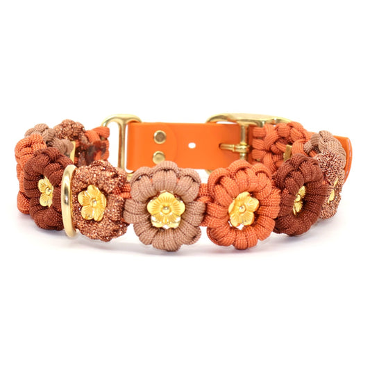 Blumen Halsband *Squirrel & Bronze & Kupfer Glitzer & Rost *
