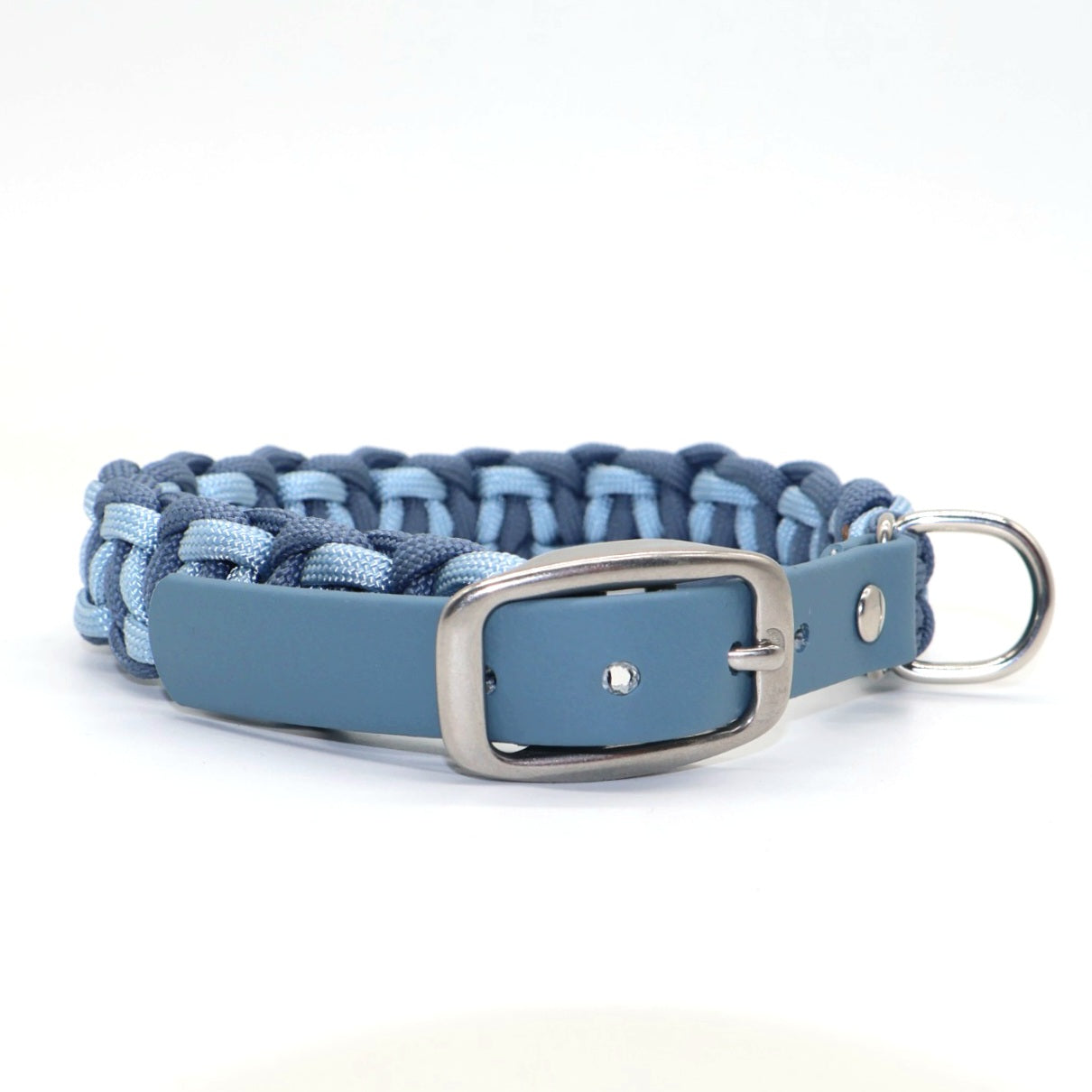 Paracord braided collar *Jeans &amp; Ice Blue*