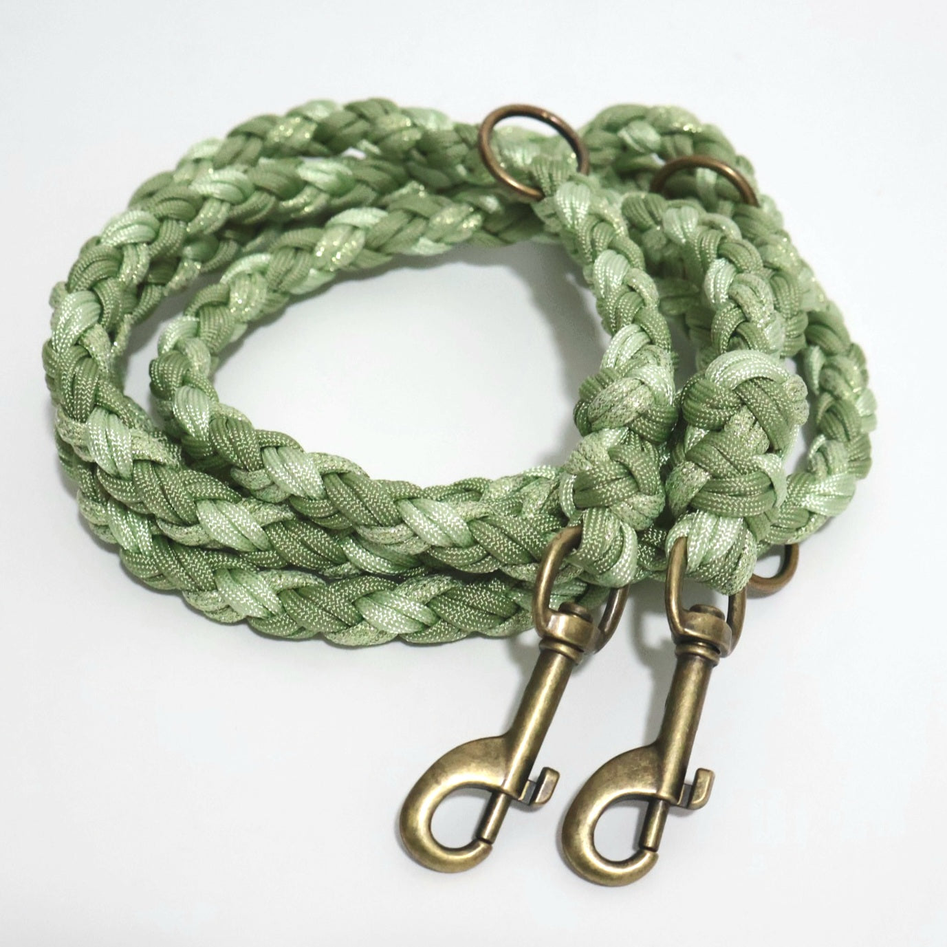 Handgeflochtene Paracord Leine *Guacamole Glitzer*