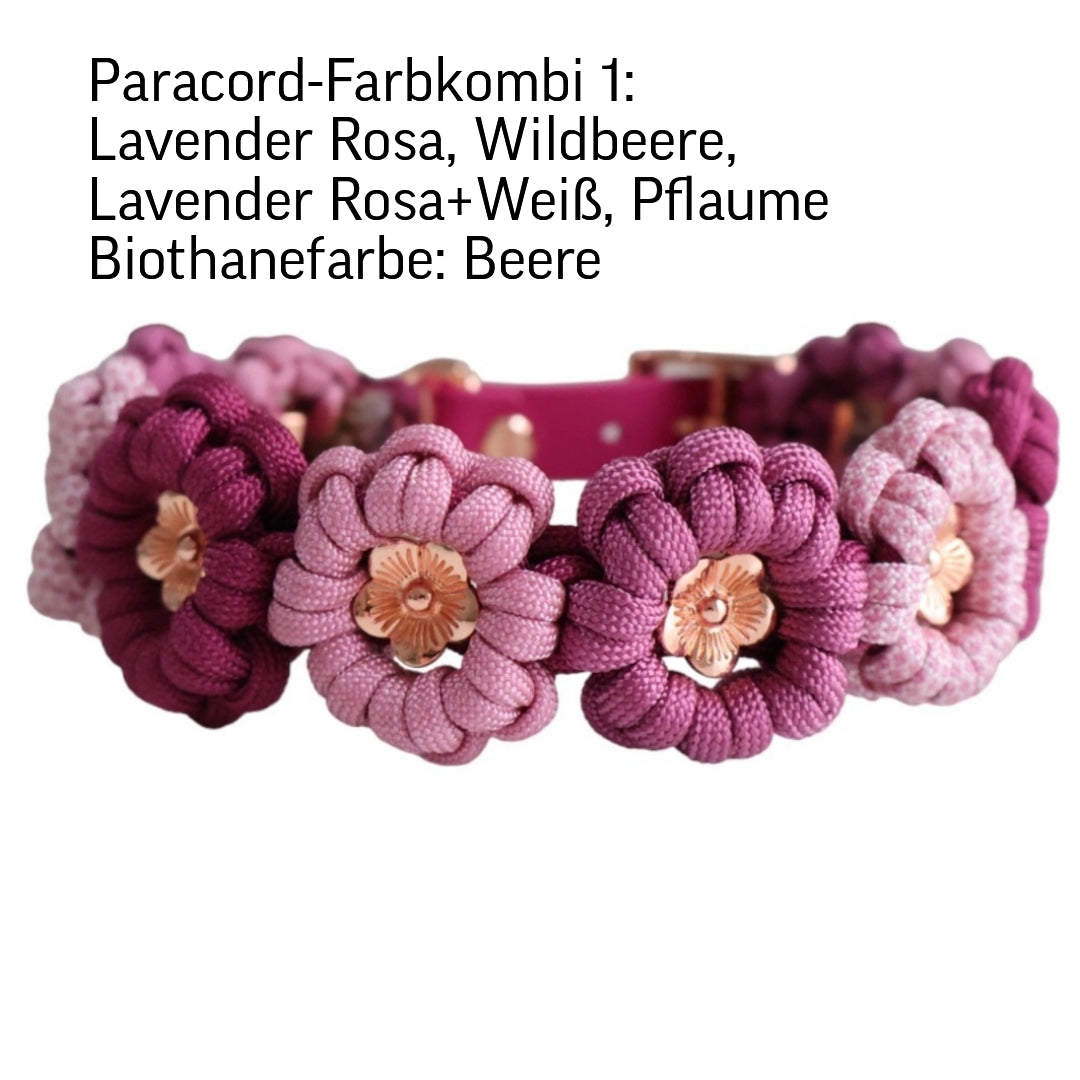 Erstelle dein eigenes Unikat - Blumen Halsband *Pink-/Lilatöne*
