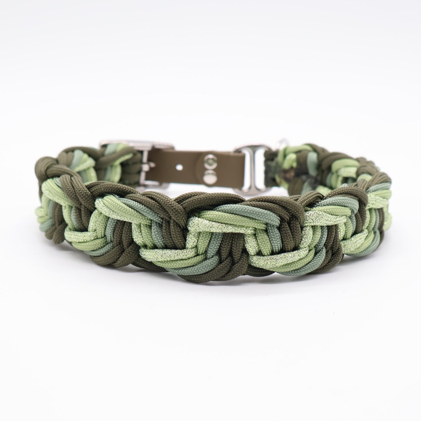 Paracord Halsband geflochten *Oliv & Guacamole*