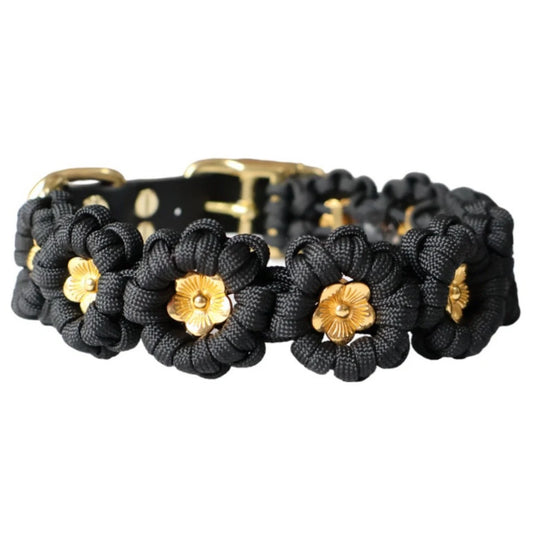 Blumen Halsband *Schwarz*